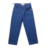 Cesare Paciotti Plain Trousers With Adjustable Waistband Blue For Newborn