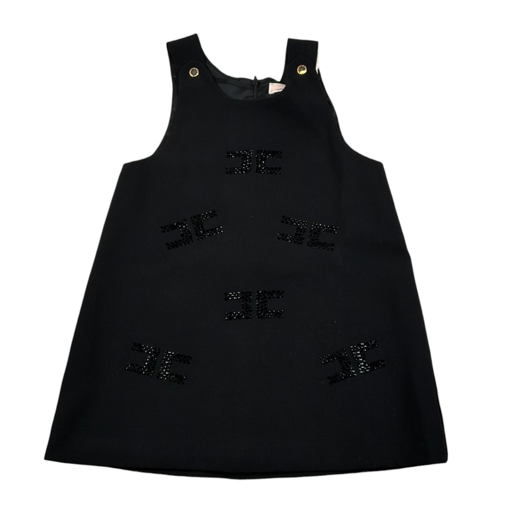 Elisabetta Franchi Abito Tinta Unita con Brillantini per Bambina EGAB190 NERO ELISABETTA FRANCHI 