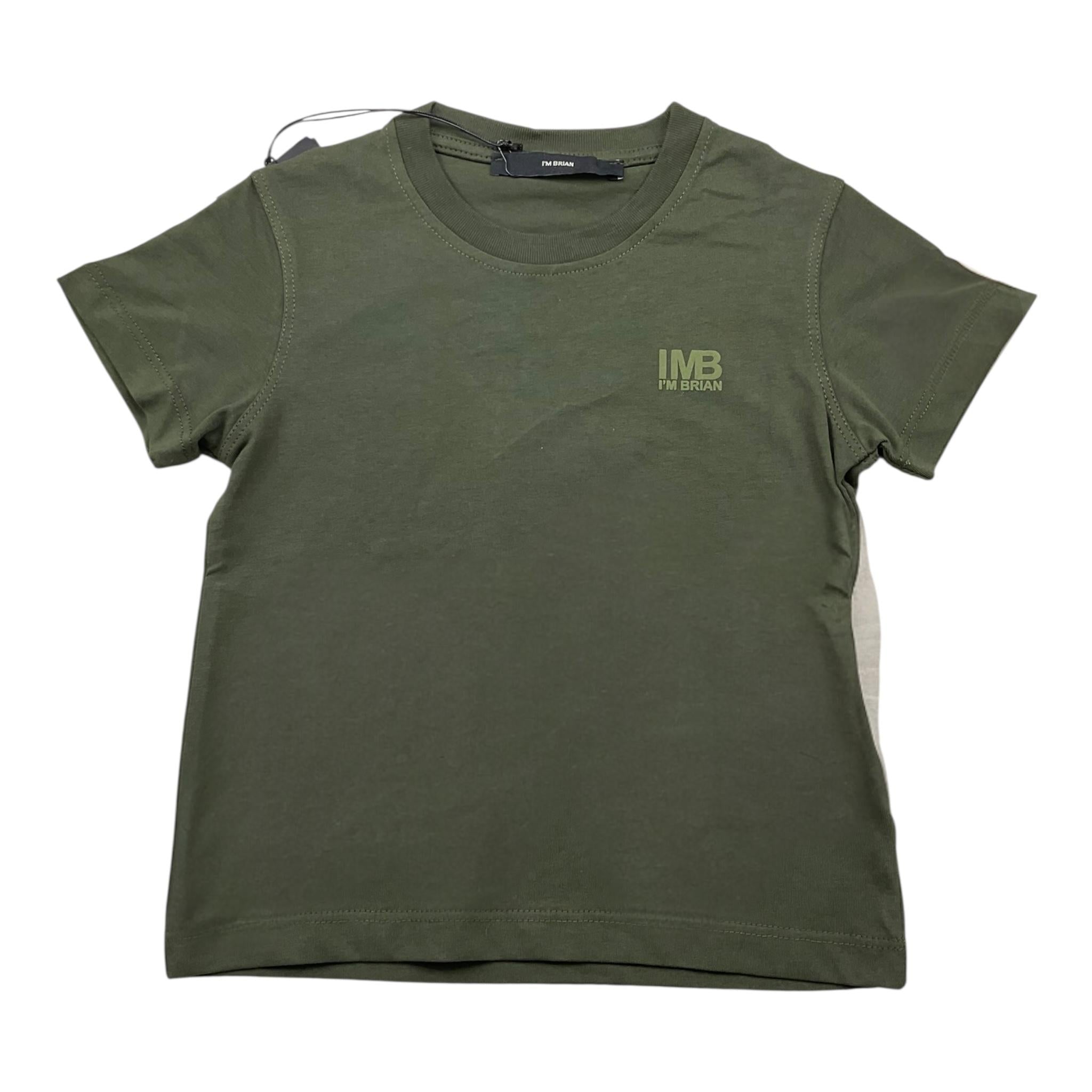 I'M BRIAN t-shirt girocollo tinta unita con logo Verde per Neonato TS3142JX VERDE I'M BRIAN 