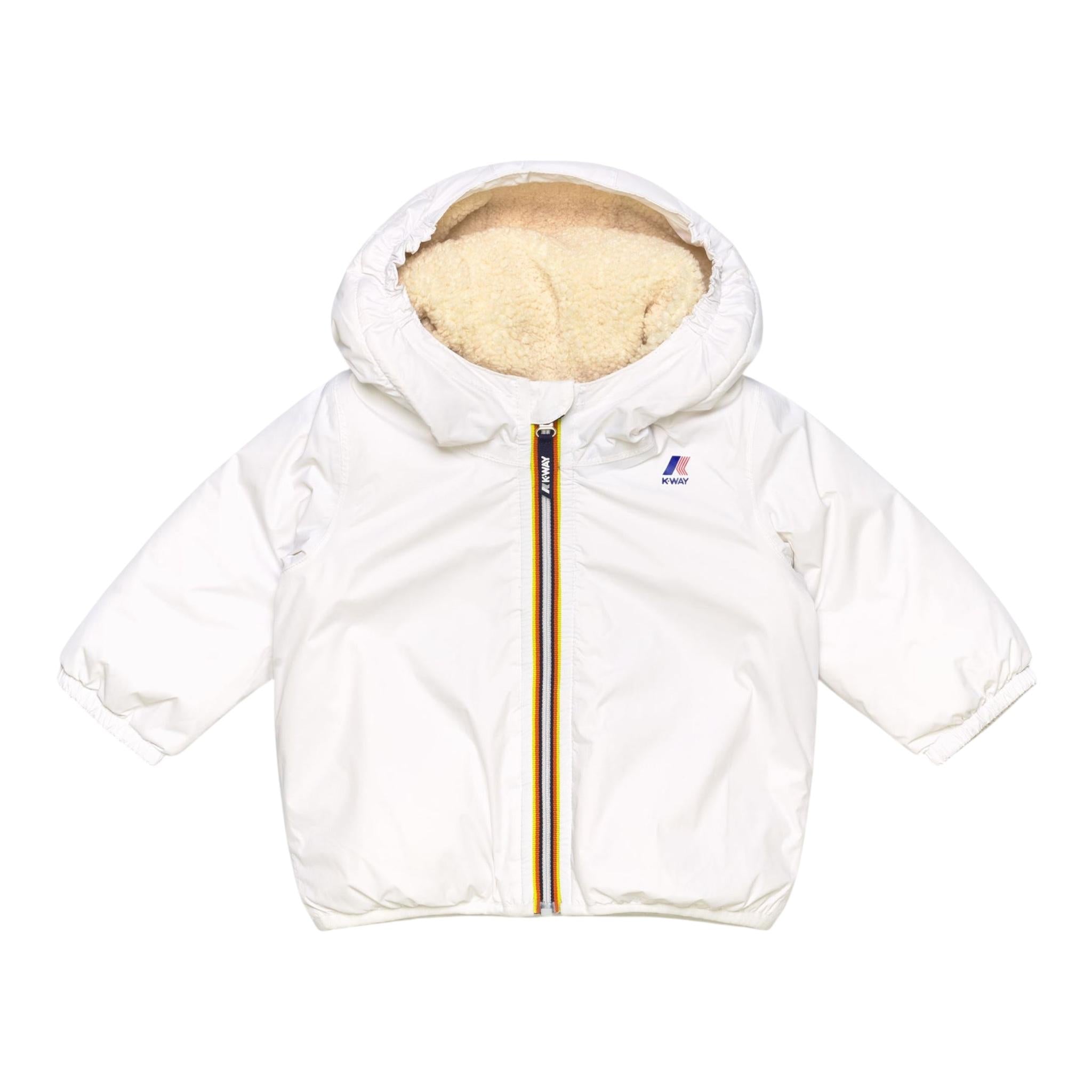 K-WAY giubbino tinta unita con cappuccio Bianco per Bambino K61157WJ BIANCO K-WAY 