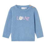 NAME IT maglia girocollo tinta unita con ricami Azzurro per Neonata 13231269 AZZURRO NAME IT 
