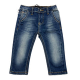 Daniele Alessandrini Jeans Solid Color With Adjustable Waist Blue For Boys