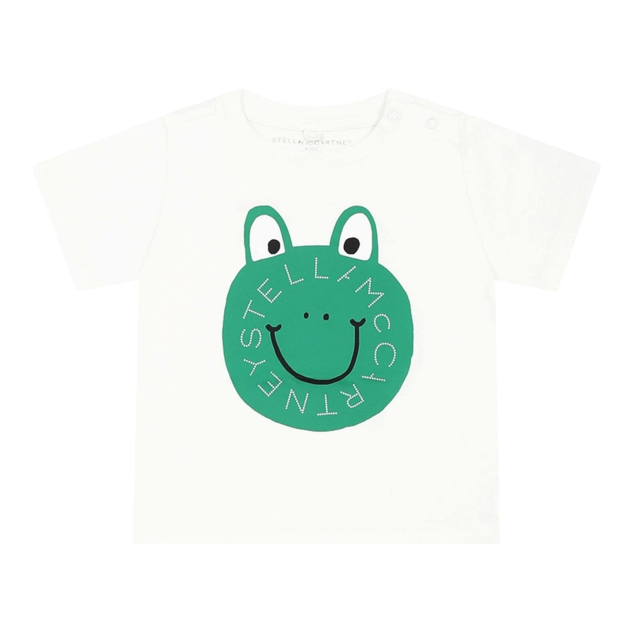 Stella Mccartney T-Shirt Girocollo Tinta Unita con Stampa per Bambina TW8S31 BIANCO STELLA McCARTNEY 