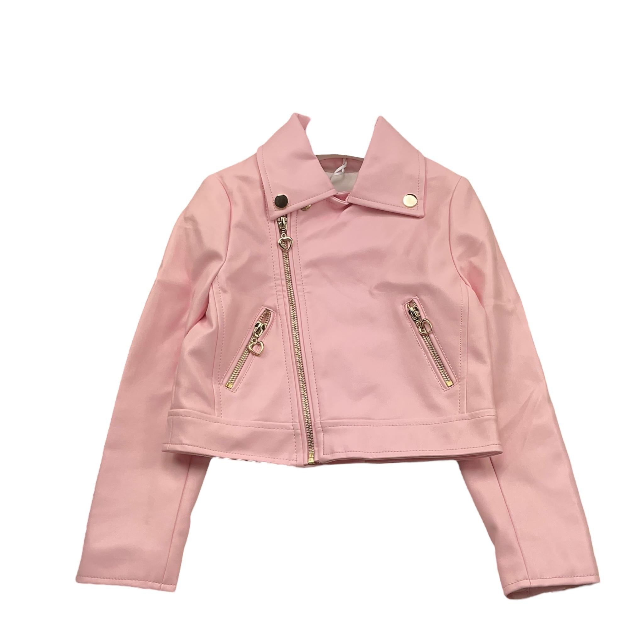 Lu Lu By Miss Grant Giubbino In Ecopelle Tinta Unita con Zip per Bambina LL3590 ROSA LU LU BY MISS GRANT 