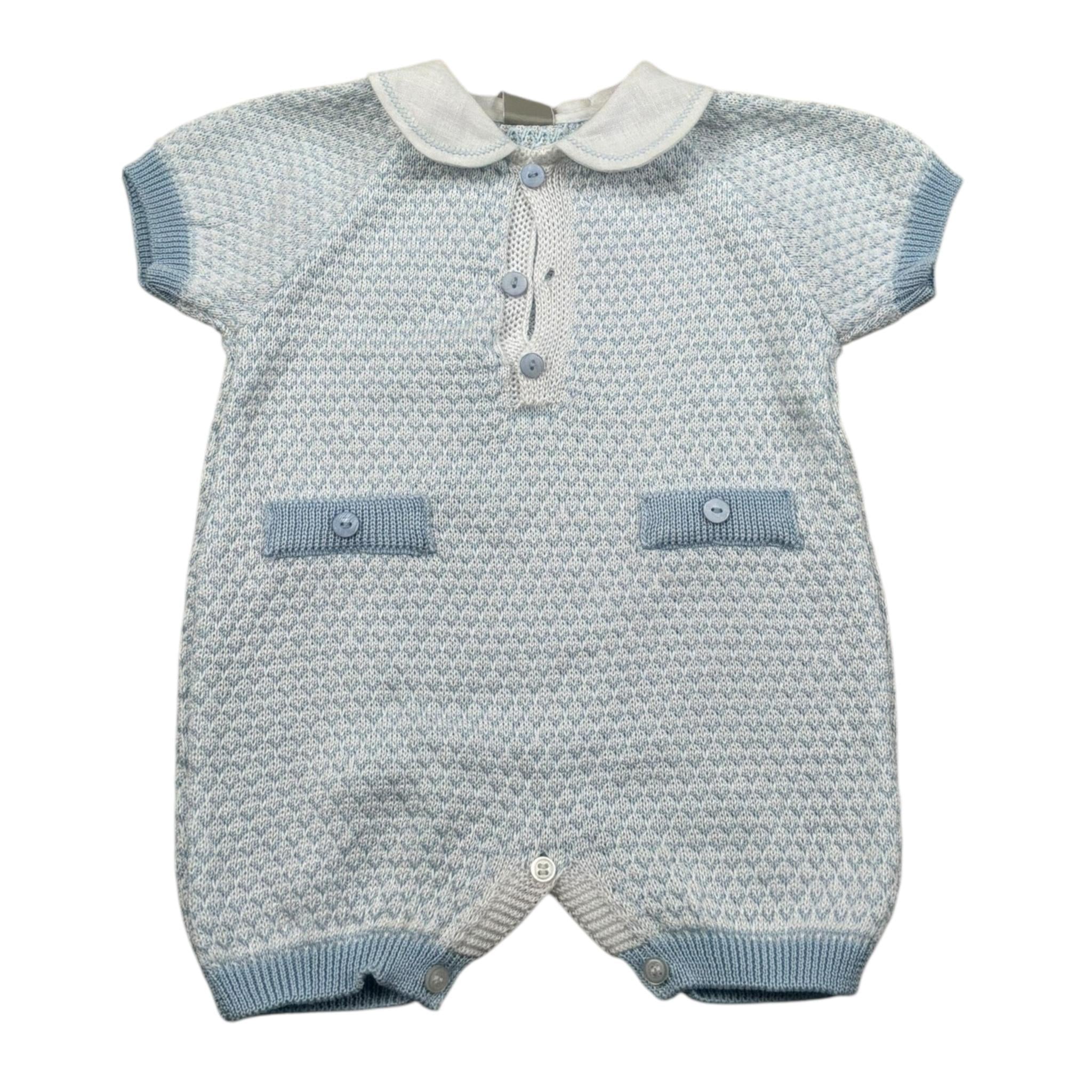 Marlu' Pagliaccetto Mezza Manica Tinta Unita per Neonato EB6115 AZZURRO MARLU' 