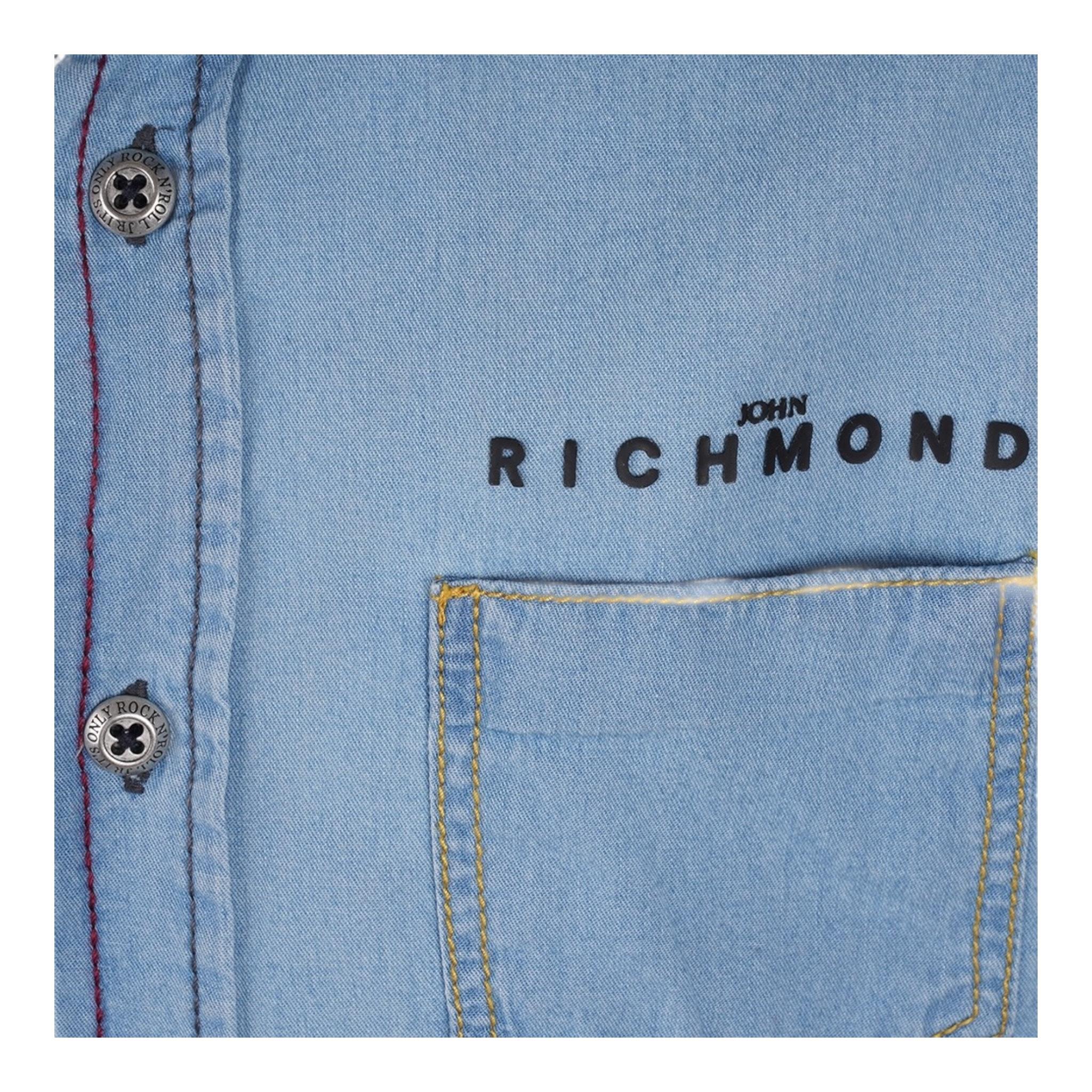 John Richmond Camicia In Denim Mezza Manica con Bottoni per Bambino RBP25158CE AZZURRO JOHN RICHMOND 