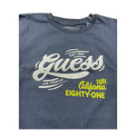Guess Shirt Girocollo Tinta Unita con Logo per Neonato N5RI17K8HM4 PETROLIO GUESS 
