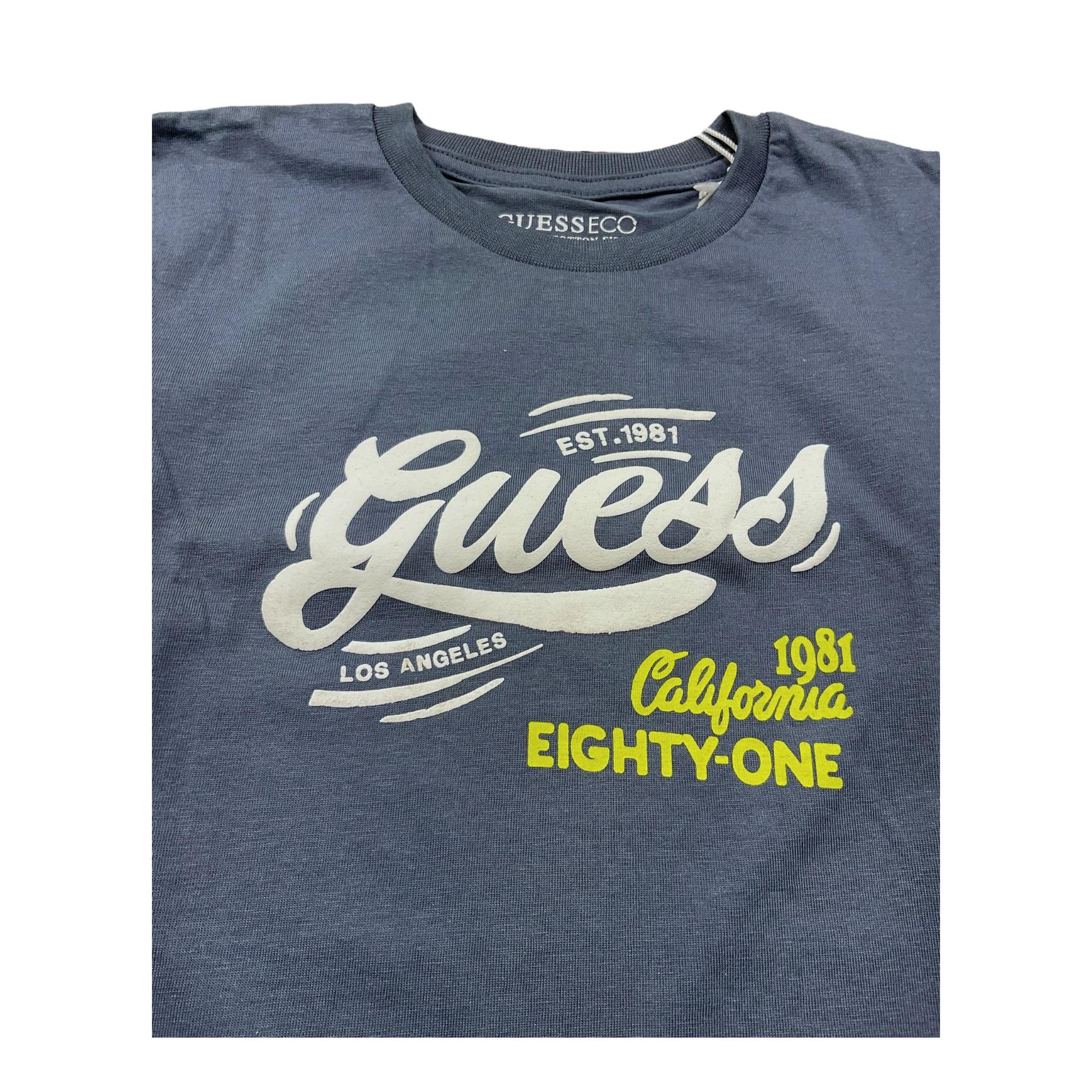 Guess Shirt Girocollo Tinta Unita con Logo per Neonato N5RI17K8HM4 PETROLIO GUESS 