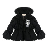 ELISABETTA FRANCHI giubbino tinta unita con cappuccio e logo Nero per Neonata EGGB034 NERO ELISABETTA FRANCHI 