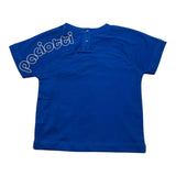 Cesare Paciotti Solid Color Crew Neck T-Shirt With Cobalt Print For Newborns