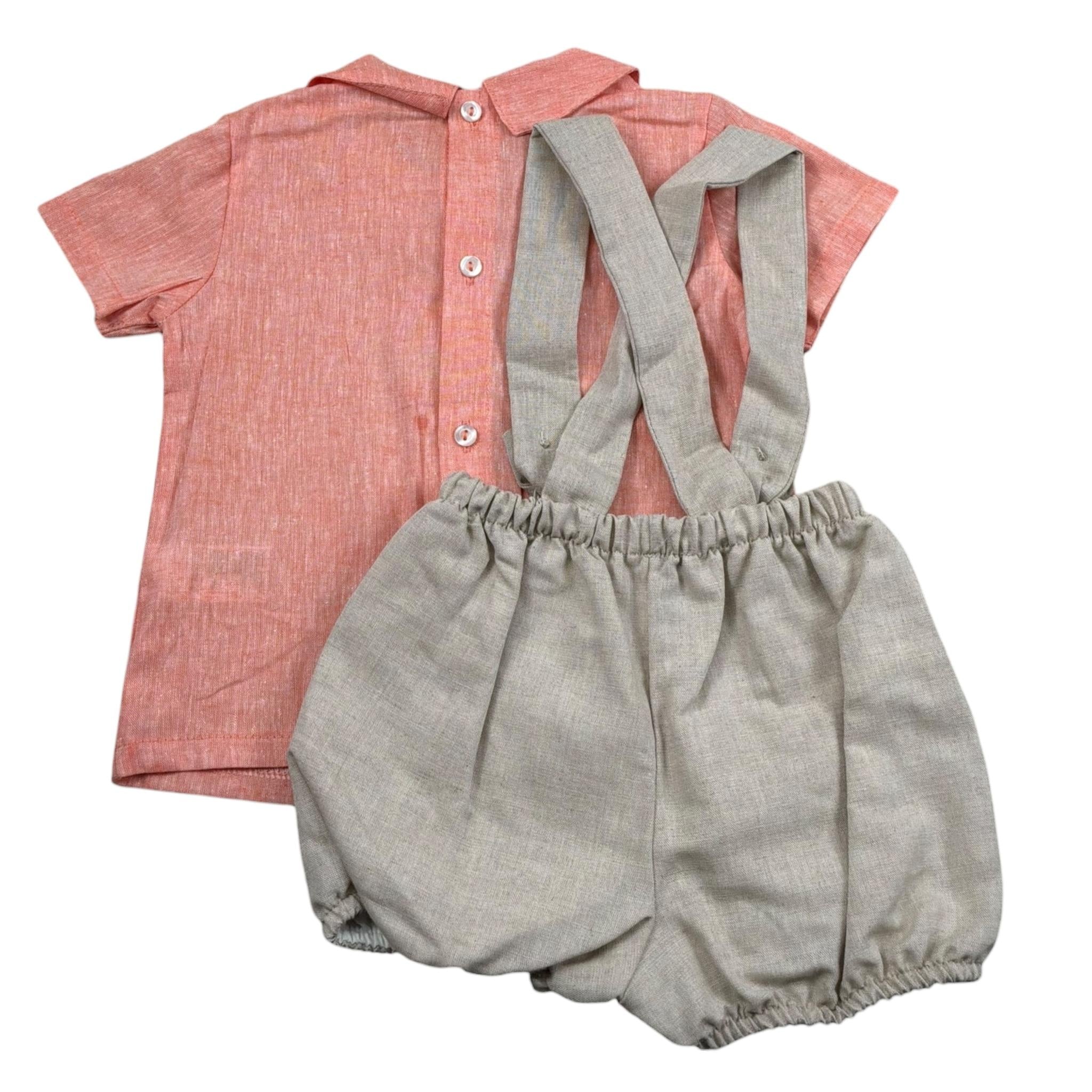 Juliana Completo 2 Pezzi Camicia-Pagliaccetto per Neonato 25199 SALMONE JULIANA 