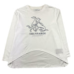 TRUSSARDI shirt girocollo tinta unita con stampa in contrasto Bianco per Bambina TGA25040TS BIANCO TRUSSARDI 