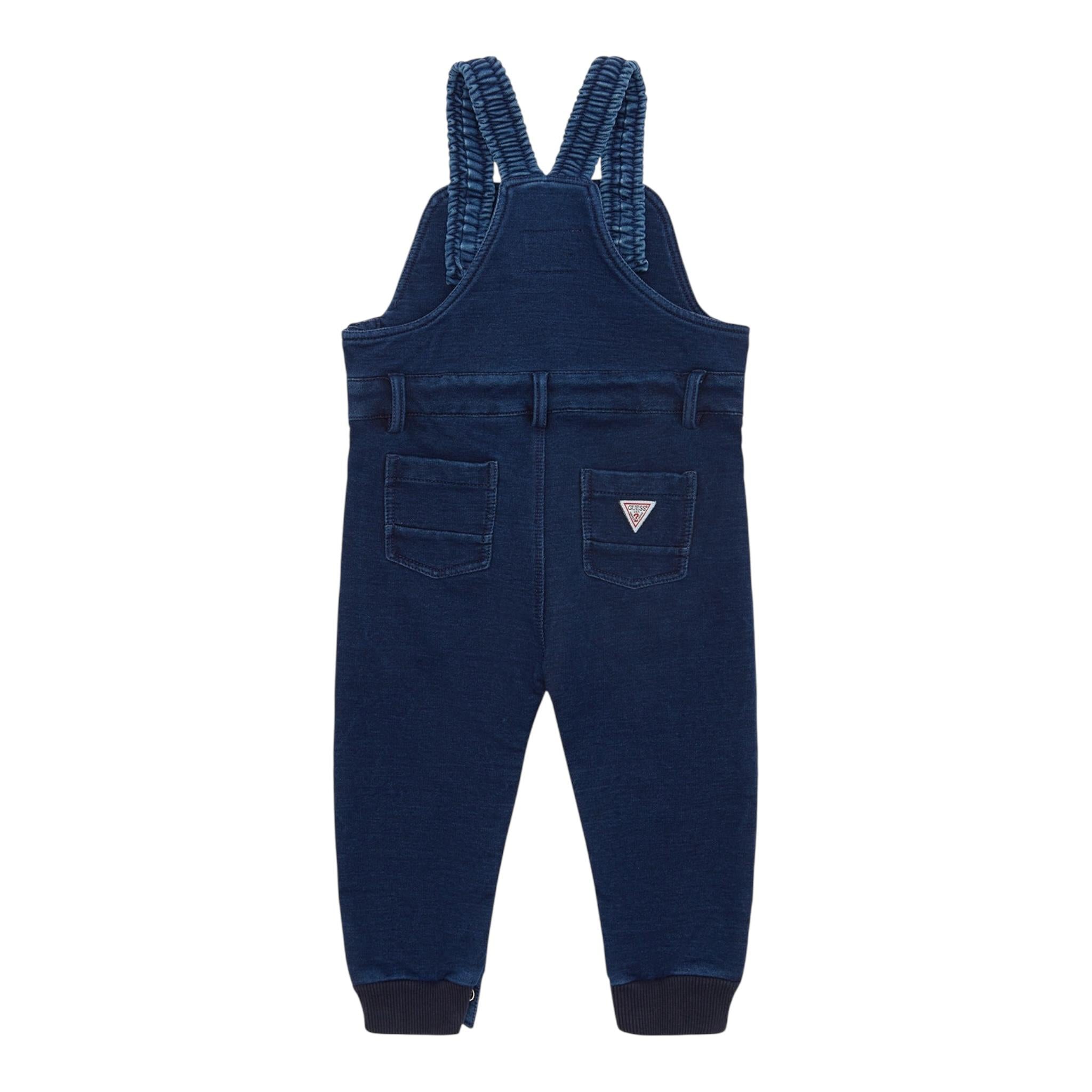 Guess Salopette Tinta Unita In Denim per Neonato I4YD00KARY0 BLU GUESS 