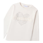 SARABANDA shirt girocollo tinta unita stampa brillantinata Bianco per Bambina 0A755 BIANCO SARABANDA 