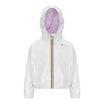 K-Way Giubbino Reversibile Bicolore con Cappuccio per Bambina K41337WX BIANCO/ROSA K-WAY 