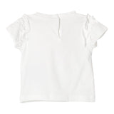 Liu Jo Solid Color Crew Neck T-Shirt with Contrasting Print White for Baby Girls