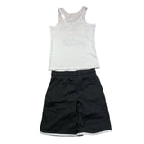 Yours Girl Solid Color Crew Neck Tank Top With Print White For Girls