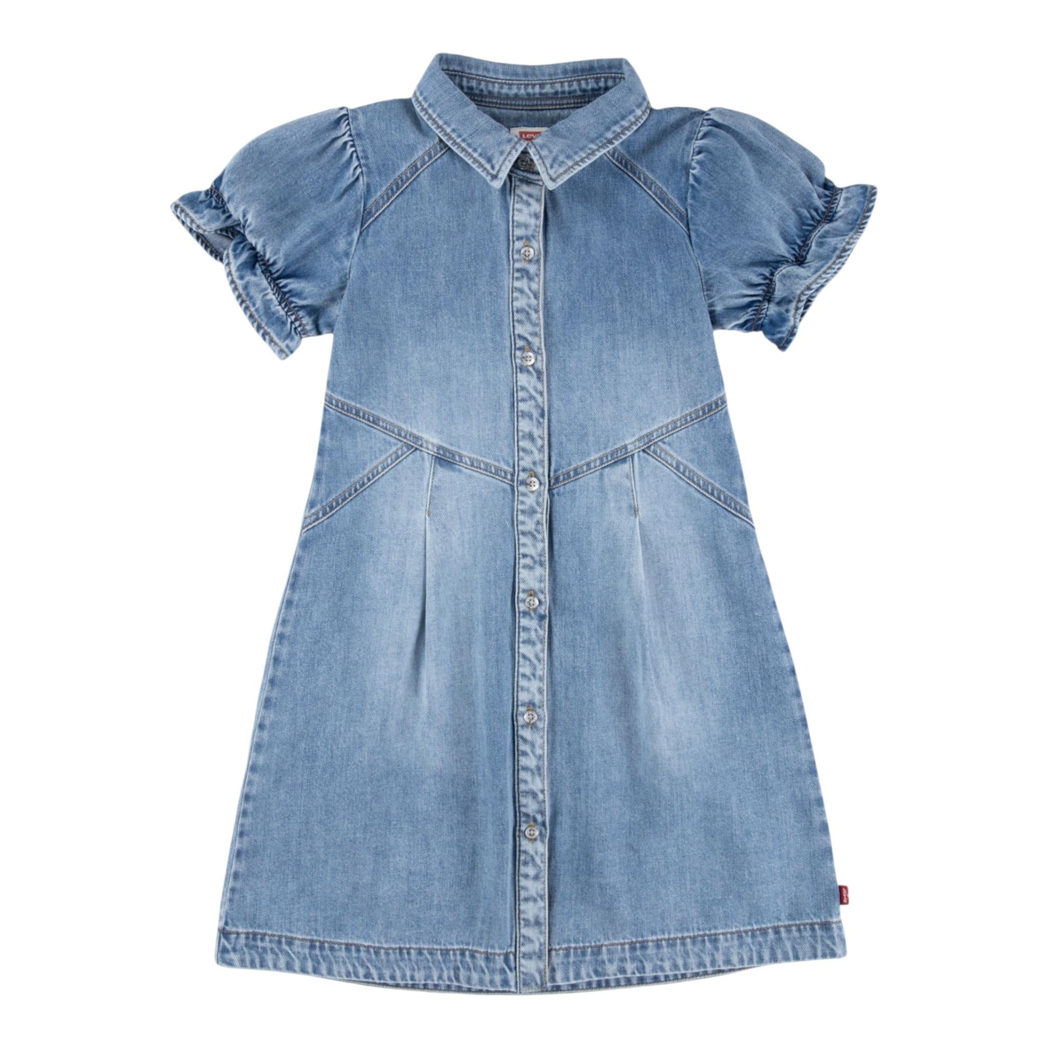 Levi'S Abito In Denim Mezza Manica Tinta Unita per Bambina 4EM267 AZZURRO LEVI'S 