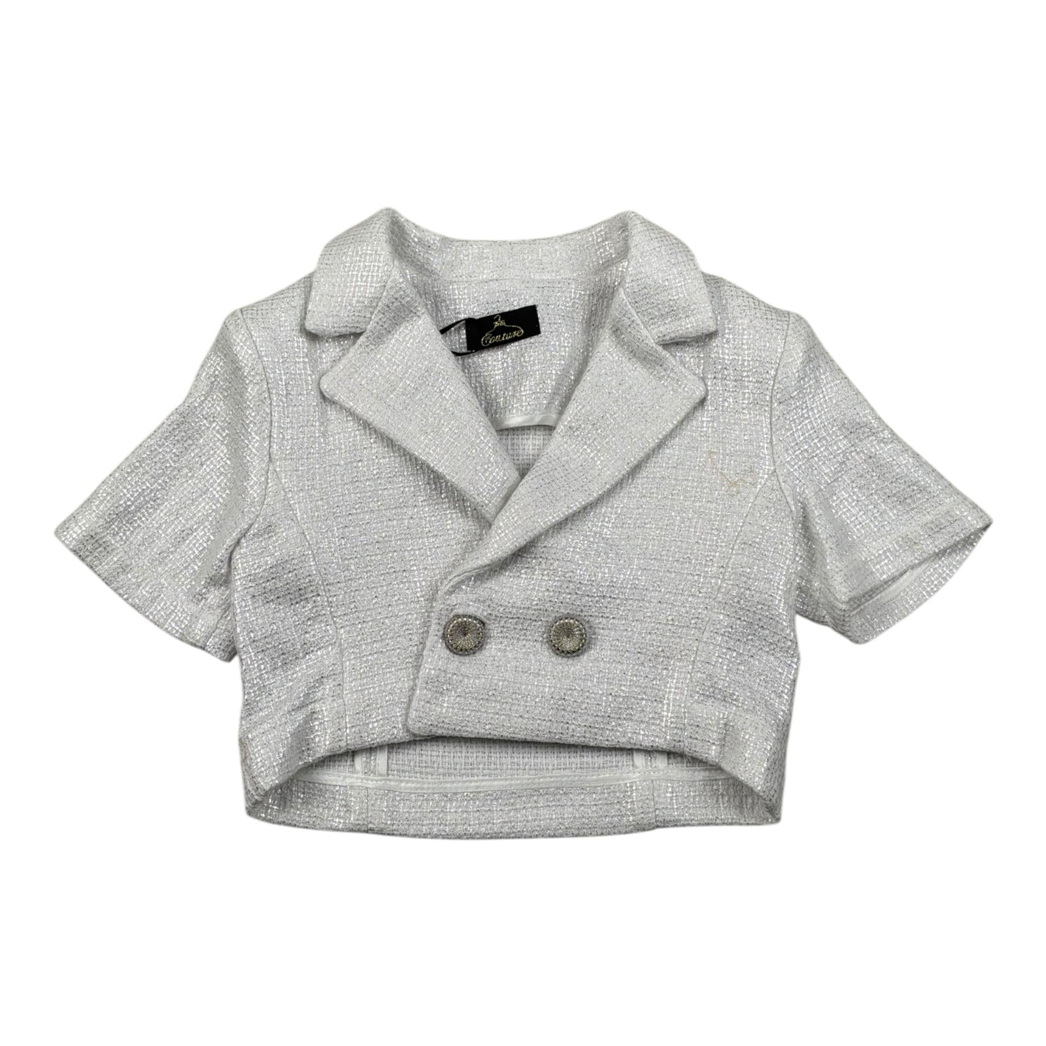 Fun & Fun Giacca Tinta Unita Mezza Manica per Bambina FNCBJK01029 ARGENTO FUN & FUN 