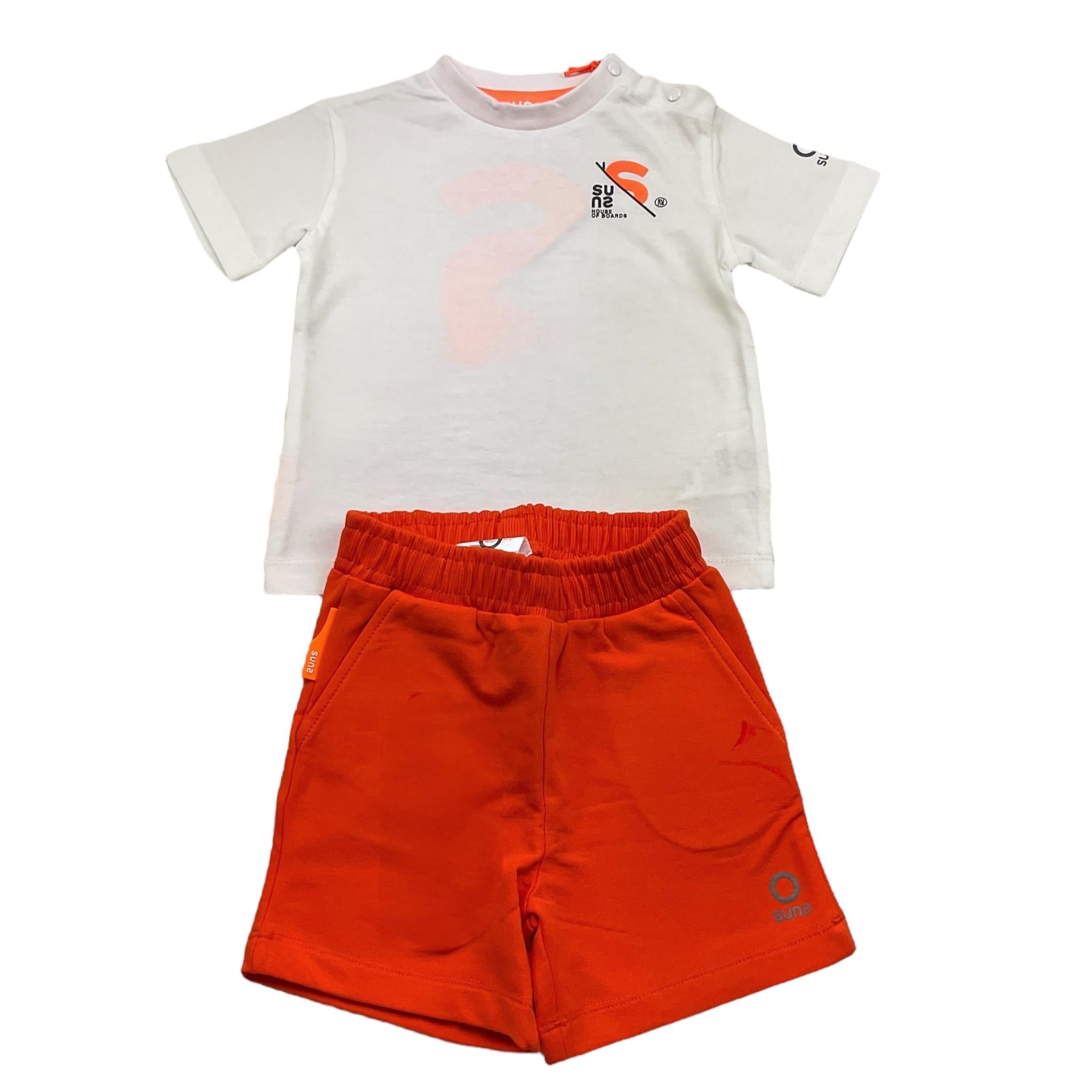 Suns  Completo 2 Pezzi T-Shirt-Bermuda Bicolore per Neonato COMS5109UB BIANCO SUNS 