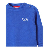 DIESEL maglia girocollo tinta unita con logo Cobalto per Neonato K00591 COBALTO DIESEL 