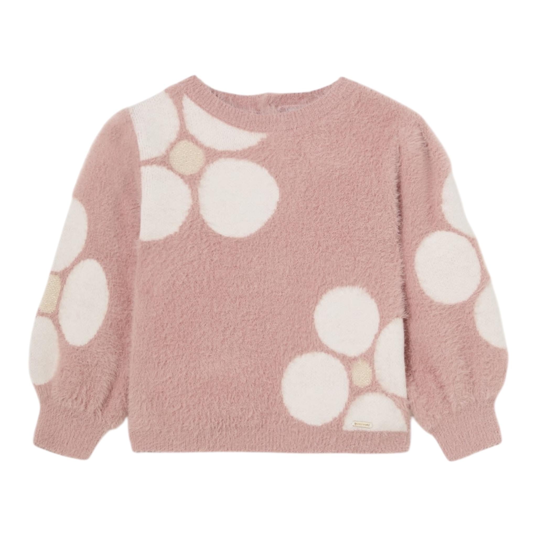 MAYORAL maglia girocollo tinta unita ricami fiori Rosa per Bambina 2321 ROSA MAYORAL 