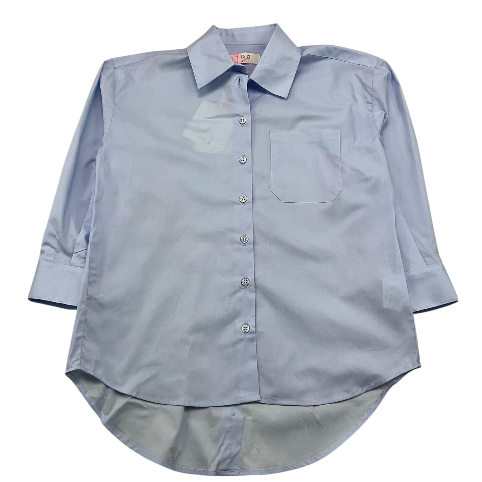 VICOLO camicia manica lunga tinta unita asimmetrica Azzurro per Bambina 3141CZ00037XX AZZURRO VICOLO 