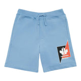 Dsquared2 Bermuda Felpa Tinta Unita con Stampa per Bambino DQ2191 AZZURRO DSQUARED2 