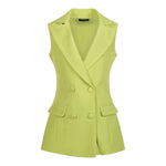 Fun & Fun Abito Giacca Tinta Unita con Scollo Posteriore per Bambina FNCJJK16387 VERDE FUN & FUN 