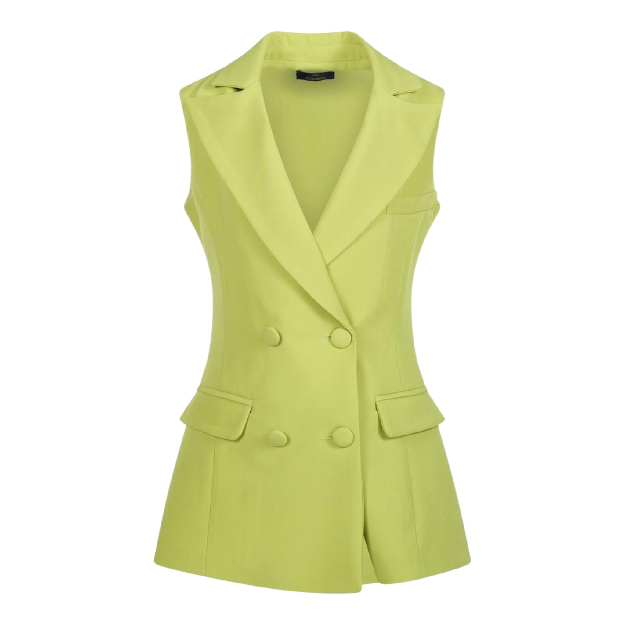 Fun & Fun Abito Giacca Tinta Unita con Scollo Posteriore per Bambina FNCJJK16387 VERDE FUN & FUN 