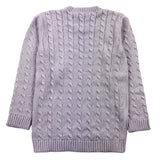 Little Bear Solid Color Crew Neck Sweater Lilac For Baby Girl