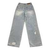 Manila Grace Jeans Tinta Unita con Strappi per Bambina 198PMJS25 AZZURRO MANILA GRACE 