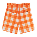 Scotch &amp; Soda Orange Checkered Elastic Waist Shorts For Girls