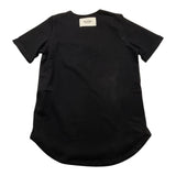 @Madilly Black Crewneck Solid Color T-Shirt For Kids