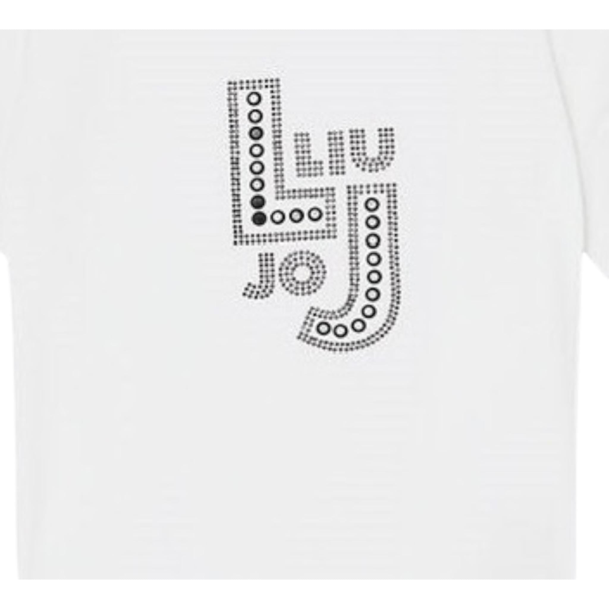 Liu Jo T-Shirt Girocollo Tinta Unita con Brillantini per Bambina GA5119XX BIANCO LIU JO 