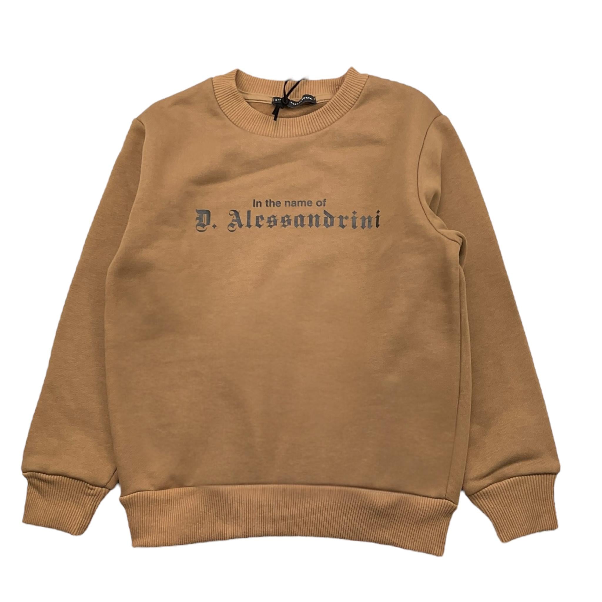 DANIELE ALESSANDRINI felpa girocollo tinta unita con stampa Beige per Bambino 1231F00103 BEIGE DANIELE ALESSANDRINI 