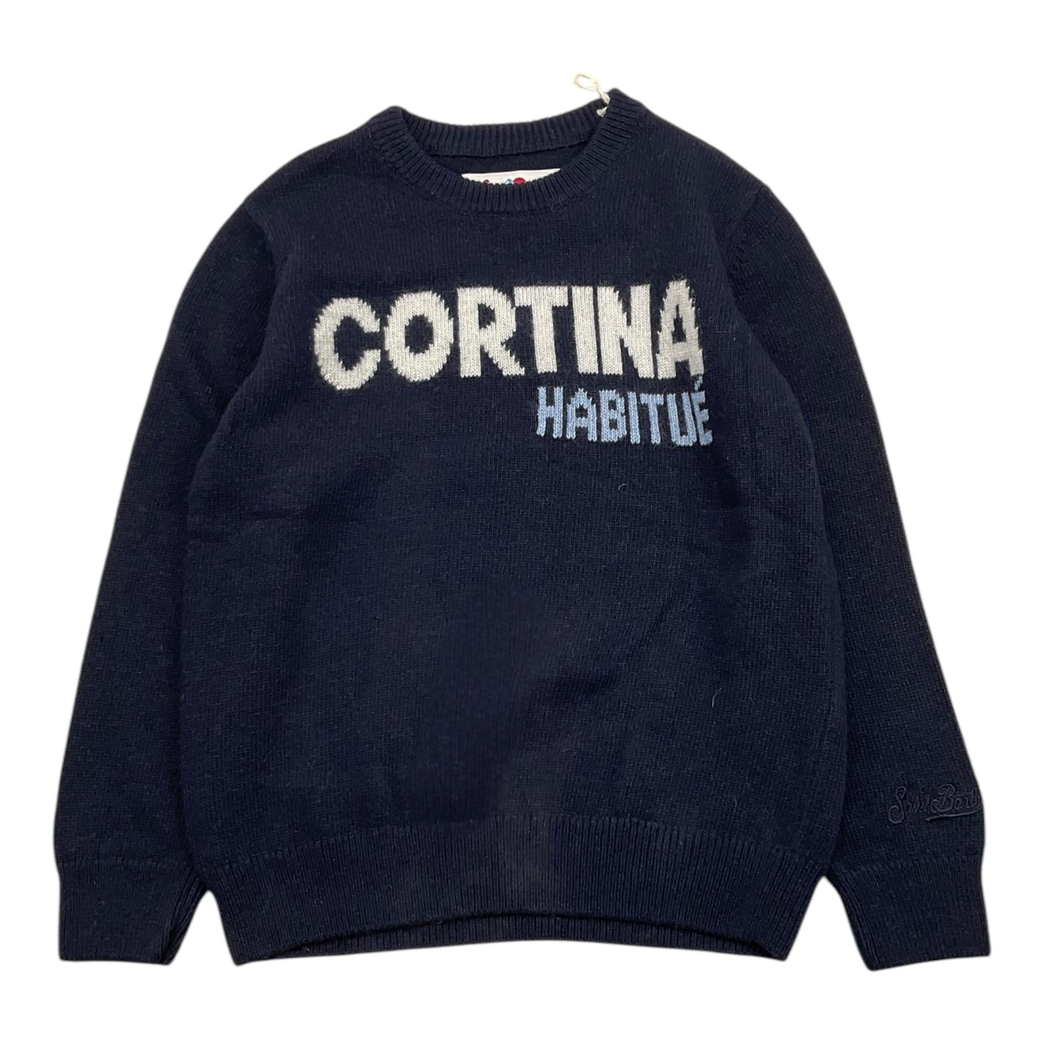 SAINT BARTH maglia  tinta unita con stampa Blu per Bambino 00305 BLU SAINT BARTH 