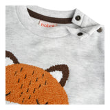 BOBOLI felpa girocollo tinta unita con stampa Beige per Neonato 339050 BEIGE BOBOLI 