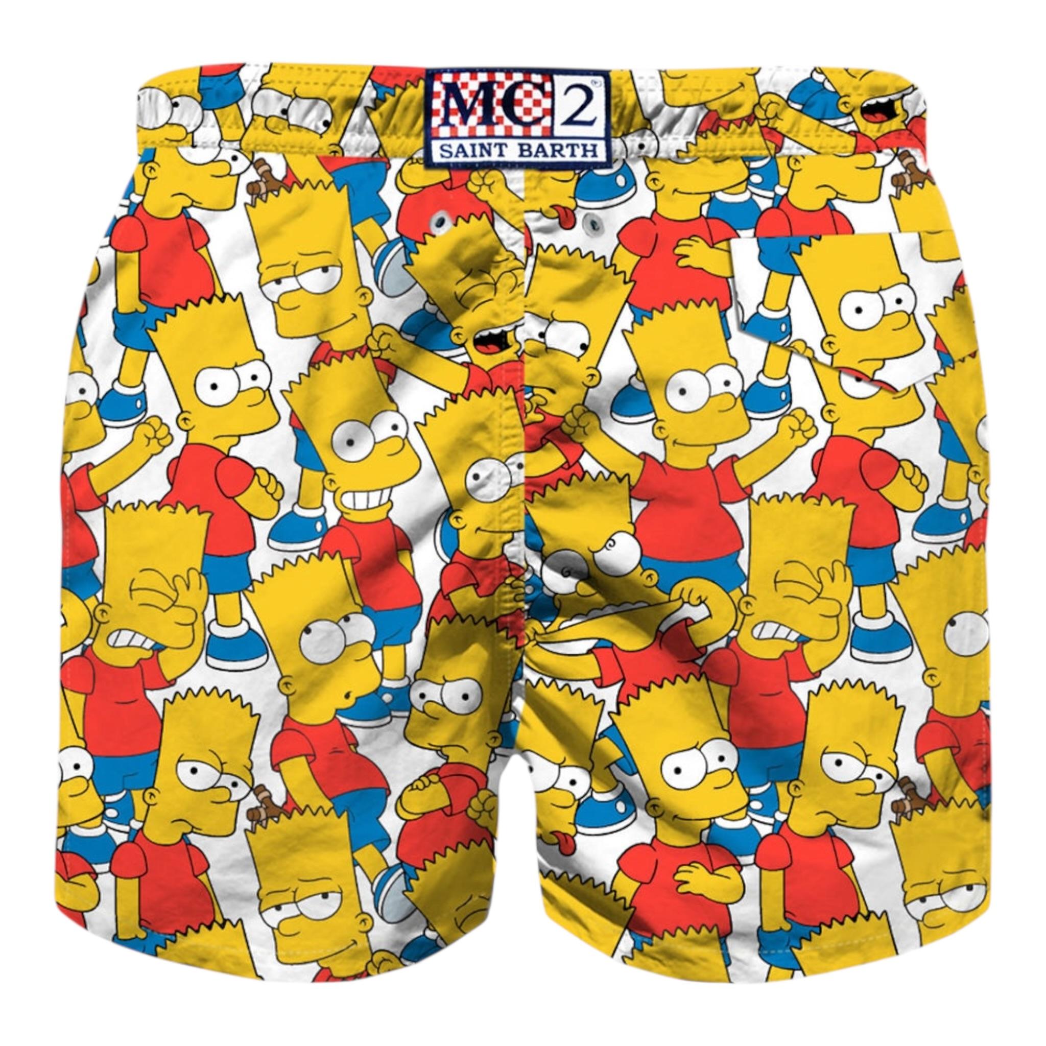 Saint Barth Costume Tinta Unita con Stampa Bart per Bambino BARTMIX BIANCO SAINT BARTH 