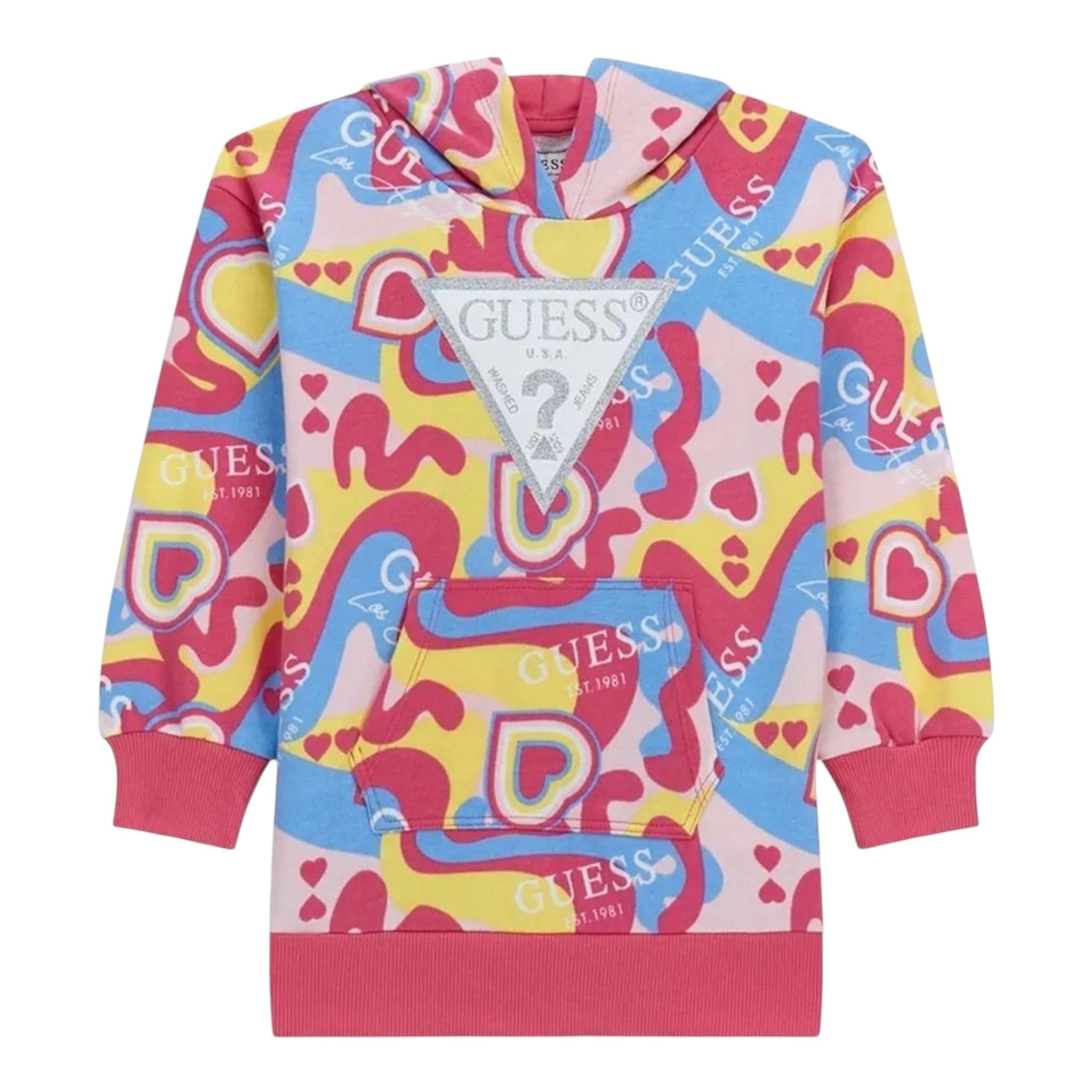 GUESS abito modello felpa multicolor con fantasia e cappuccio Multicolor per Bambina K4YK10KA6R3J MULTICOLOR GUESS 