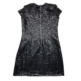 Balmain Black Sequined Solid Color Half Sleeve Dress For Girls