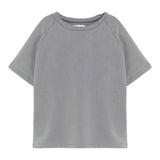 Dou Dou T-Shirt Girocollo Tinta Unita per Bambina DW8P51 GRIGIO DOU DOU 