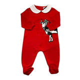 MOSCHINO tutina tinta unita con stampa Rosso per Neonata M1Y037 ROSSO MOSCHINO 