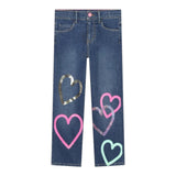 BillIEBLUSH jeans tinta unita con stampa Blu per Bambina U20449 BLU BillIEBLUSH 