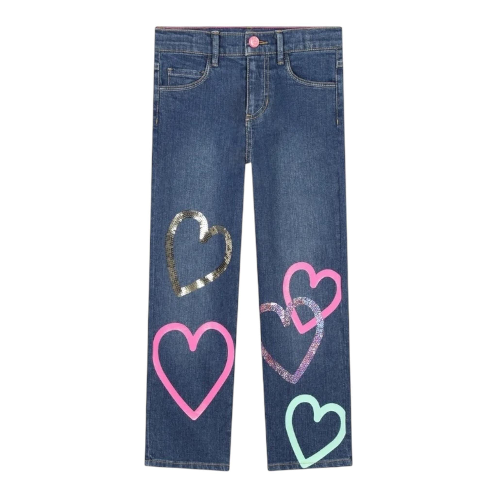 BillIEBLUSH jeans tinta unita con stampa Blu per Bambina U20449 BLU BillIEBLUSH 