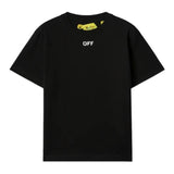Off-White Solid Color Crewneck T-Shirt With Print Black For Boys