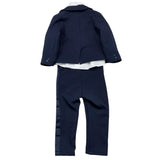 Carlo Pignatelli 4 Piece Suit Jacket-Shirt-Pants-Bow Tie Blue For Newborn