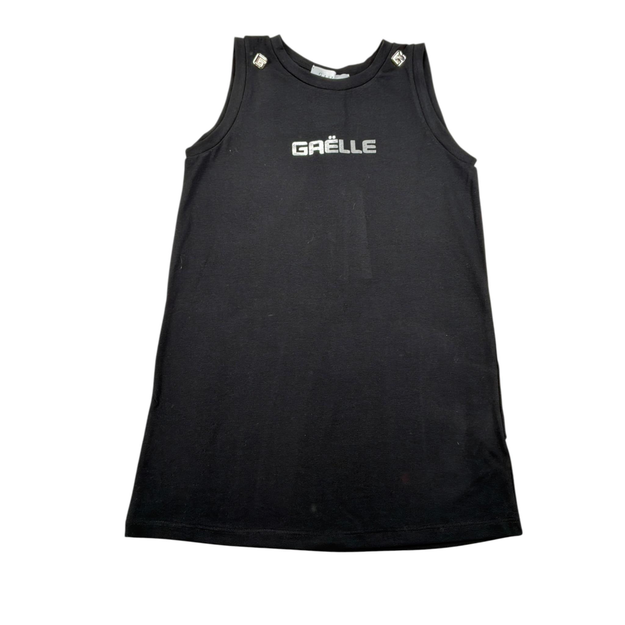 Gaelle Abito tinta unita Giromanica con Stampa Nero per Bambina 2746V00533 NERO GAELLE 