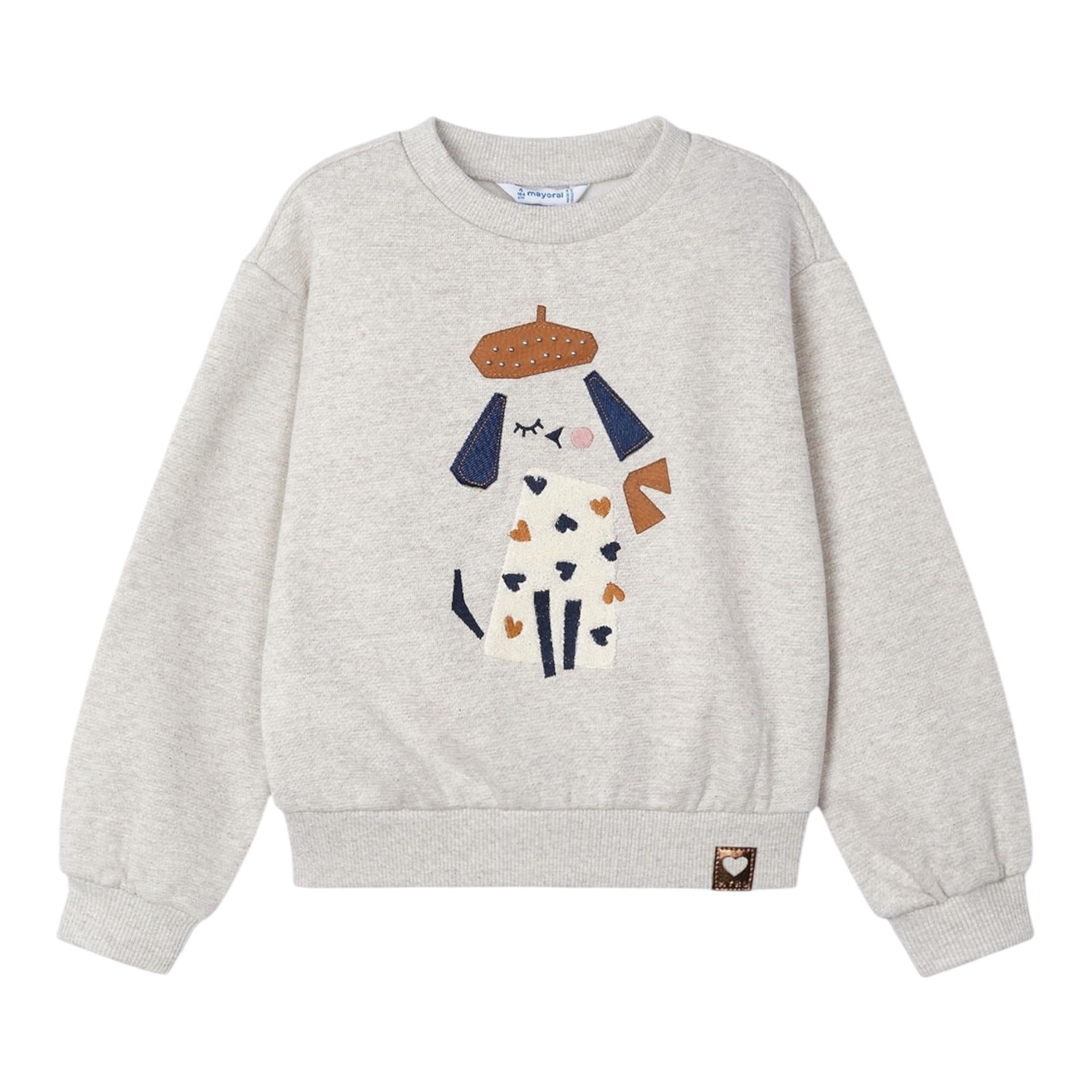 MAYORAL felpa girocollo tinta unita con stampa Beige per Neonata 4479N BEIGE MAYORAL 