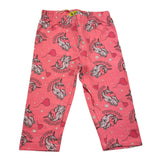 Losan Solid Color Leggings with Pink Unicorn Prints for Baby Girls